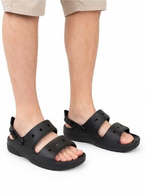 Size 10 Crocs Men’s Classic All-Terrain Sandals Black Lightweight Comfort